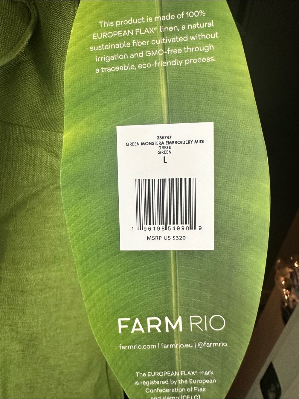 FARM Rio Green Monstera Embroidery Midi Dress - Green - Picture 6 of 8